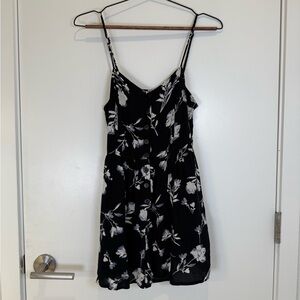 Urban Outfitters Black and White Floral Mini Romper